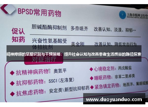 精神障碍的早期识别与干预策略：提升社会认知与改善患者生活质量的路径探索
