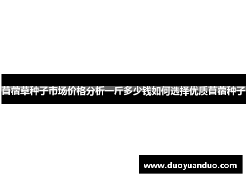 苜蓿草种子市场价格分析一斤多少钱如何选择优质苜蓿种子